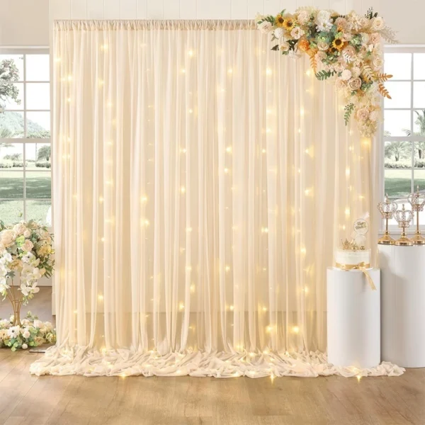 Champagne Tulle Backdrop Curtain